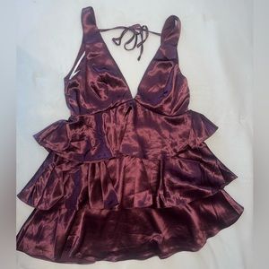 Burgundy Lulu’s dress